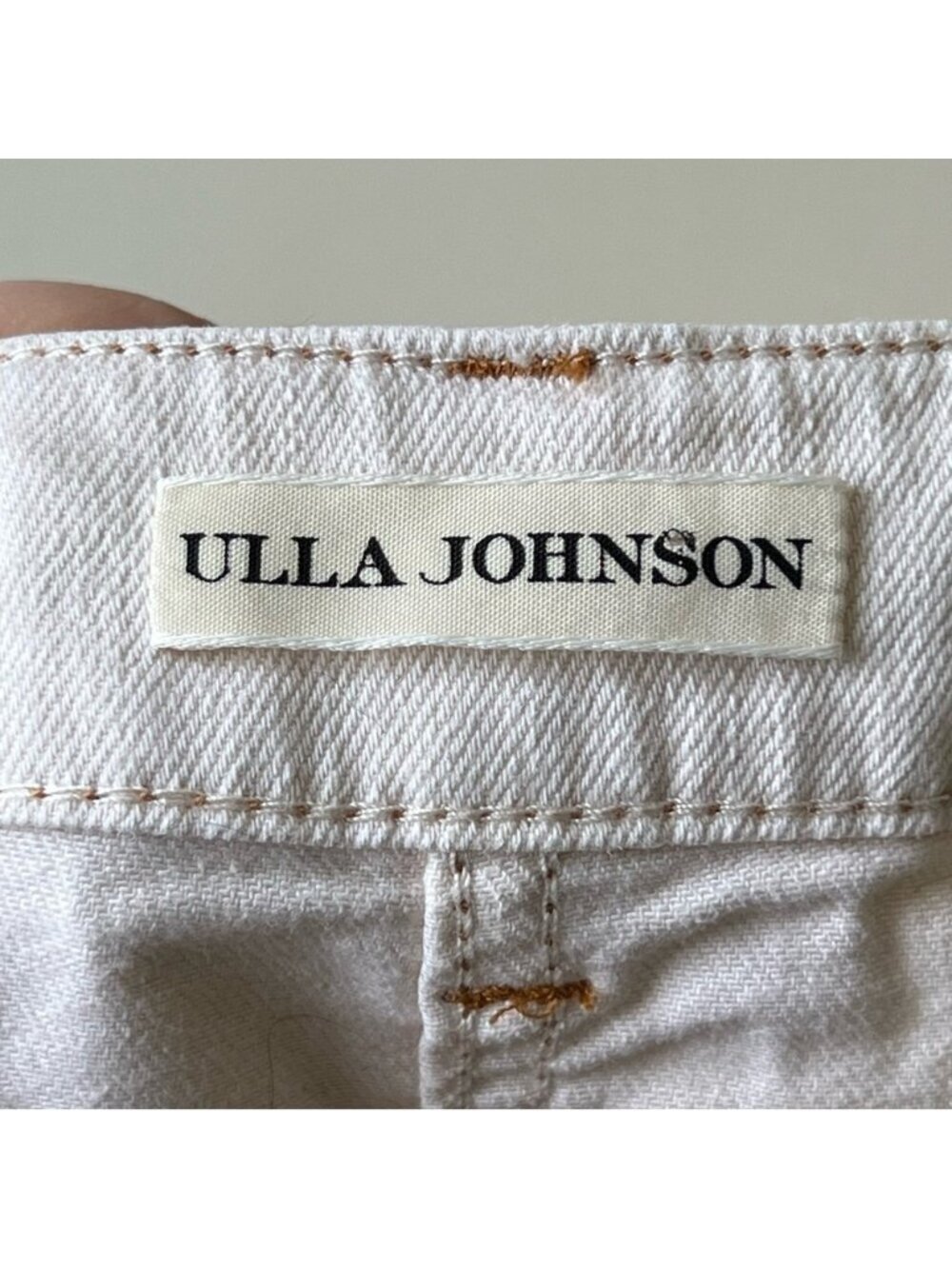 ULLA JOHNSON Women's Brodie Jeans Tapered Ankle Ivory Size 10 High Rise - Picture 10 of 16